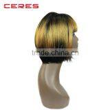 Wholesale Heat Resistant Synthetic Hair Short Bob Wig for Black Women in Stock Machine Made Cheap Price thumbnail-3