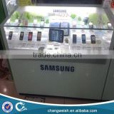 modern cell phone wooden glass display cabinet