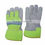 Hi Viz Fully lined cow hide winter leather glove with reflective strap back