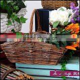 Flower Wicker Basket With Handle thumbnail-3