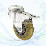 Threaded Stem With Brake All Size Medium Duty PU Furniture Casters thumbnail-1