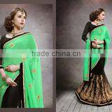 TURQUOISE GEORGETTE SAREE thumbnail-5