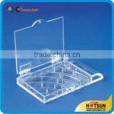 Clear acrylic storage box with compartments and cover