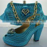 10 cm Heel Lovely and Beauty Design Ladies Handbag and Ladies Shoes for Set 4 Different Colors