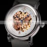 2015 Fashion Roman White Leather Band Skeleton Mechanical Automatic Men Watch thumbnail-2