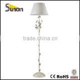 Single Light Fabric Shade Wrought Iron Floor Lamp thumbnail-1