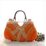 Stripes colors fashion leisure wheat straw bag