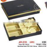 A9-210 Golden Plastic Bento Box With 7 Compartments thumbnail-1