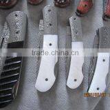 OEM Handmade Damascus Collection Folding Knife, Mountain Hiking Small Knife, Natural Wood Handle thumbnail-4