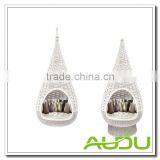 Audu White Rattan Germany Metal Swing Hanging Chair thumbnail-1