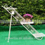 POWERLON Shabby Chic 3 Tiers Stair Metal Plant Stand Outdoor Furniture Garden Sets thumbnail-2