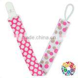 Green Narrow Chevron Ribbon White Plastic Pacifier Clips thumbnail-2