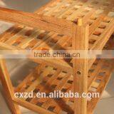 High Quality Simple Design Two-tier Walnut Shoe Rack thumbnail-2