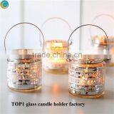 Glass Cylinder Vase Bulk Tall Clear Glass Lantern With Rope Handle thumbnail-1