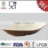 Two Tone Factory Wholesale Melamine Ship-Shaped Bowl,Melamine Salad Bowl thumbnail-1
