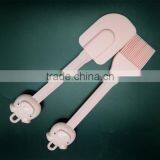 Silicone Spatula and Brush Set of 2 With Pig Shape pp Handle Baking and Cooking Utensils Basting and Pastry