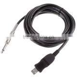 3M Guitar Bass 1/4'' 6.3mm Jack To USB Link Connection Instrument Cable Adapter