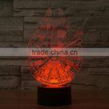 Remote Control Colorful 3D Illusion LED Night Light 3D Acrylic Lamp for Indoor Decoration for Festival Gift thumbnail-6