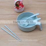 Yiwu High Quality New Product Customized Plastic Wheat Straw Rice Bowl With Fork,chopsticks and Spoon thumbnail-6