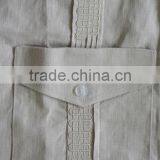 Men's 100% Cotton Guayabera Shirt With Long Sleeve and Pintuck Embroidery thumbnail-4