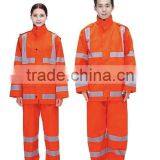 Waterpoof Orange High Visibility Reflective Winter Warm Safety Jacket