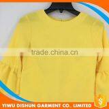 Ladies Yellow Summer Casual Dress With Flare Sleeves thumbnail-3