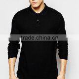 Long Sleeve Men Custom Plain Black Quick Dry Polo Shirt thumbnail-2