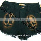 Ladies Tie Die Denim Shorts thumbnail-1