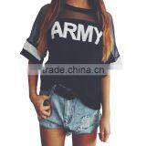 Custom T- Shirts for Women Black Mesh Printing T-Shirt Ladies thumbnail-1