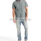 High Quality Wholesale Casual Short Sleeve Chambray Mens Dri Fit Shirts thumbnail-5