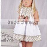 2017 New Design Summer Gold Lace White Dress Girls Evening Party Dress thumbnail-3