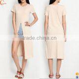 Women Blank Cotton Longline Design t Shirt thumbnail-1