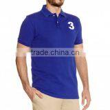 Cotton Pique Mesh Blue Color Man Polo Shirts thumbnail-1
