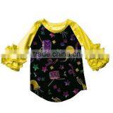 Boutique Children Feather Triple Ruffle Raglan Sleeve Baby Icing Raglan Shirts thumbnail-5
