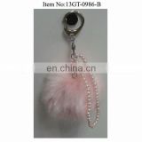 colorful fur ball accessries for bag,pink fur key ring