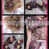 Aidocrystal Fashion Flower Hair Clip Romantic Fabric Handmade Rhinestone Flower Grecian Headpieces thumbnail-1