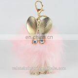 Hot Sales Wholesale Fluffy Faux Fox Fur Pom Poms Keychain Bird Shape Pom Pom Ball Pendant for Woman Cellphone/handbag/hats/Car thumbnail-3
