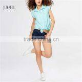 Blue Grid Cotton Women Shirt thumbnail-4