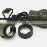 7 in 1Promotional Military Whistle, Compass, Multi-function Whistle, Outdoor Whistle