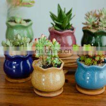 The New Listing Wholesale Ceramic Pots Porcelain Indoor Europe Light Set Square Circle Flower Pot With Drainage thumbnail-3