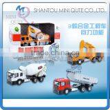 Mini Qute 1:87 Kid Die Cast Pull Back Alloy Engineering Excavator Truck Vehicle Diecast Model Car Educational Toy NO.MQ 6613