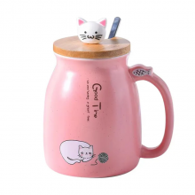Cute Cartoon Cat Ceramic Cute Mug Mug With Lid Creative Mug Water Cup thumbnail-3