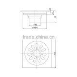 New Style Chrome Plated Lavatory Shower Floor Drain Square Sink Gate(J8007-C) thumbnail-2