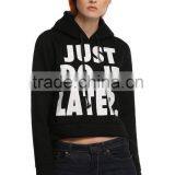 Hotsale Sportswear Oem Service Blank Plain Dyed Women With Hood Fleece Crop Womens Hoodies thumbnail-2