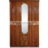 Pvc Armoire 3 Doors Dark Beech Color With Middle Ellipse Mirror thumbnail-1