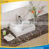 Bathroom Sink Smooth Surface Rectangular Ceramic Art Wash Basin thumbnail-1