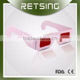 Low cost red reveal paper glasses with red lenses