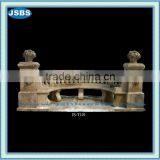 Decorative Garden Outdoor Marble Lion Head Bench thumbnail-1
