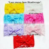 Babygirl Stretchy Lace Messy Headwrap Hair Accessory,hair Wide Turban Headband