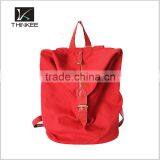 Fashion Personalized Leather Trim Sports Rucksack Bag Canvas Backpack